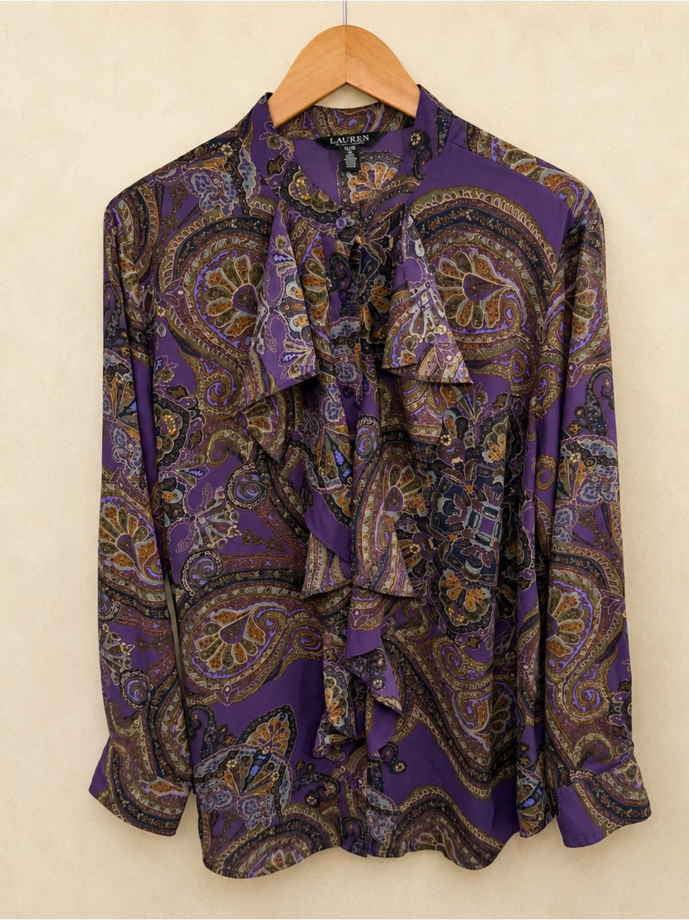 Ralph Lauren Purple Paisley Western Blouse